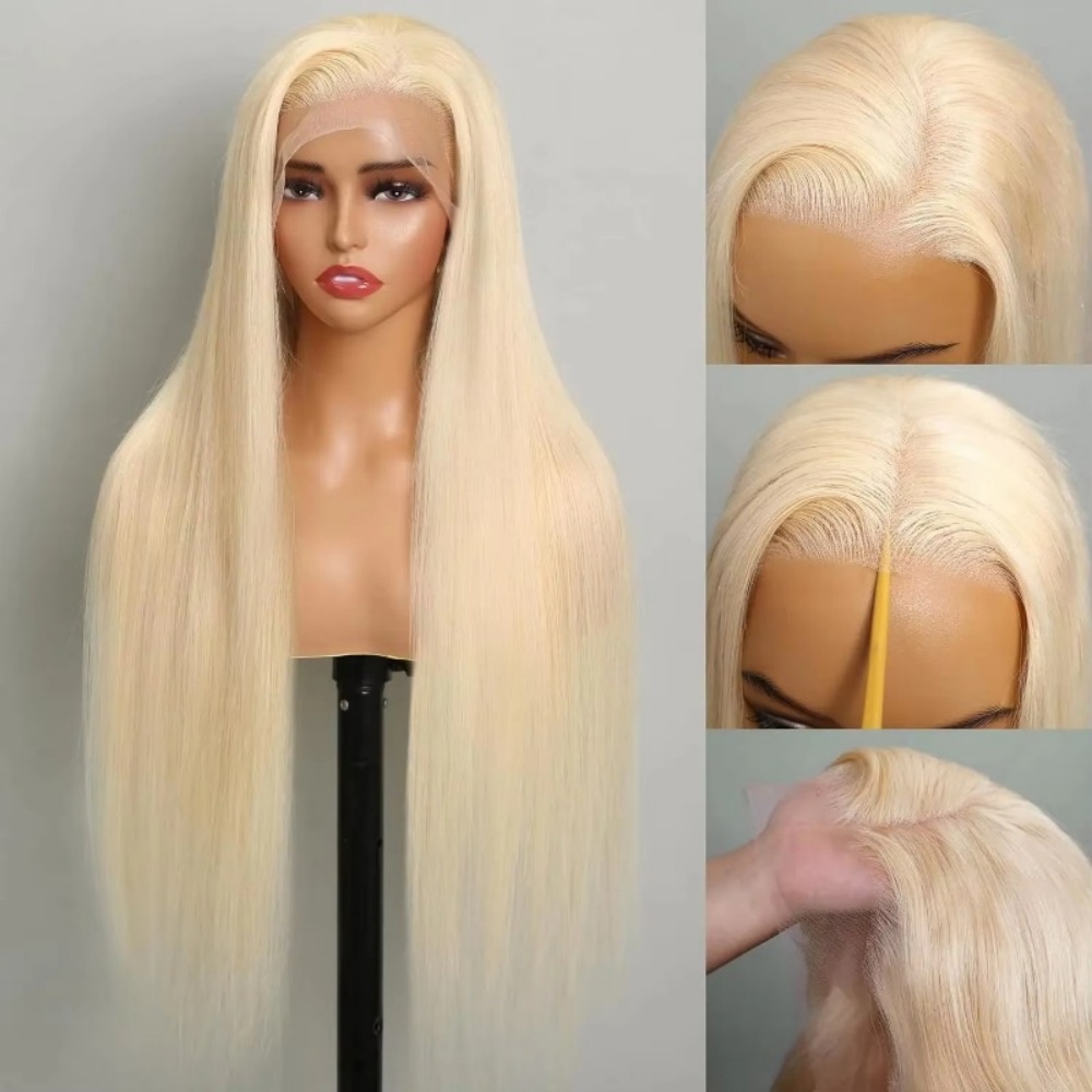 Lace Front Wig - Peruka z włosów naturalnych, blond 613,