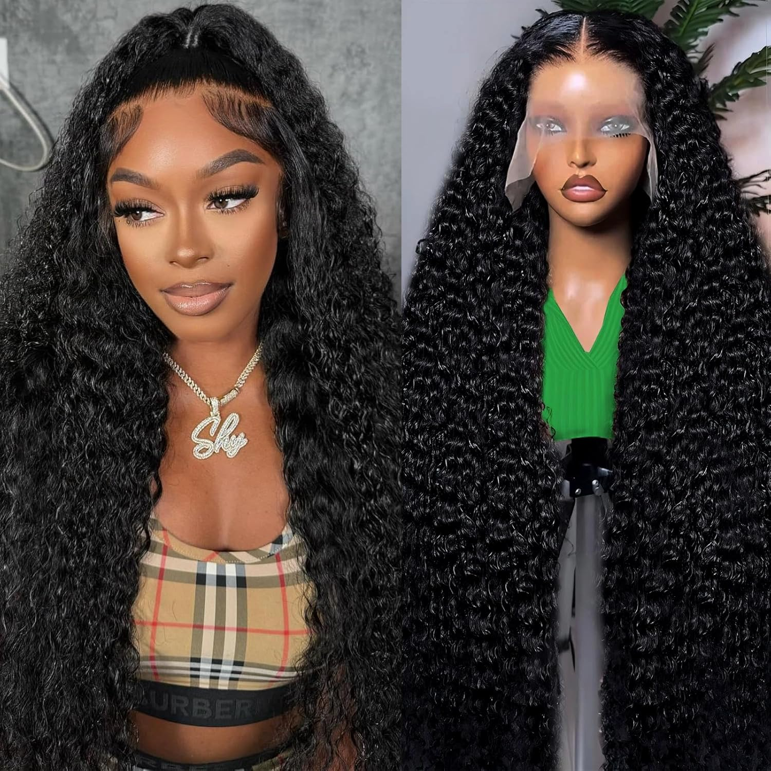 Lace Front Wig - Peruka z ludzkich włosów, głęboka fala,