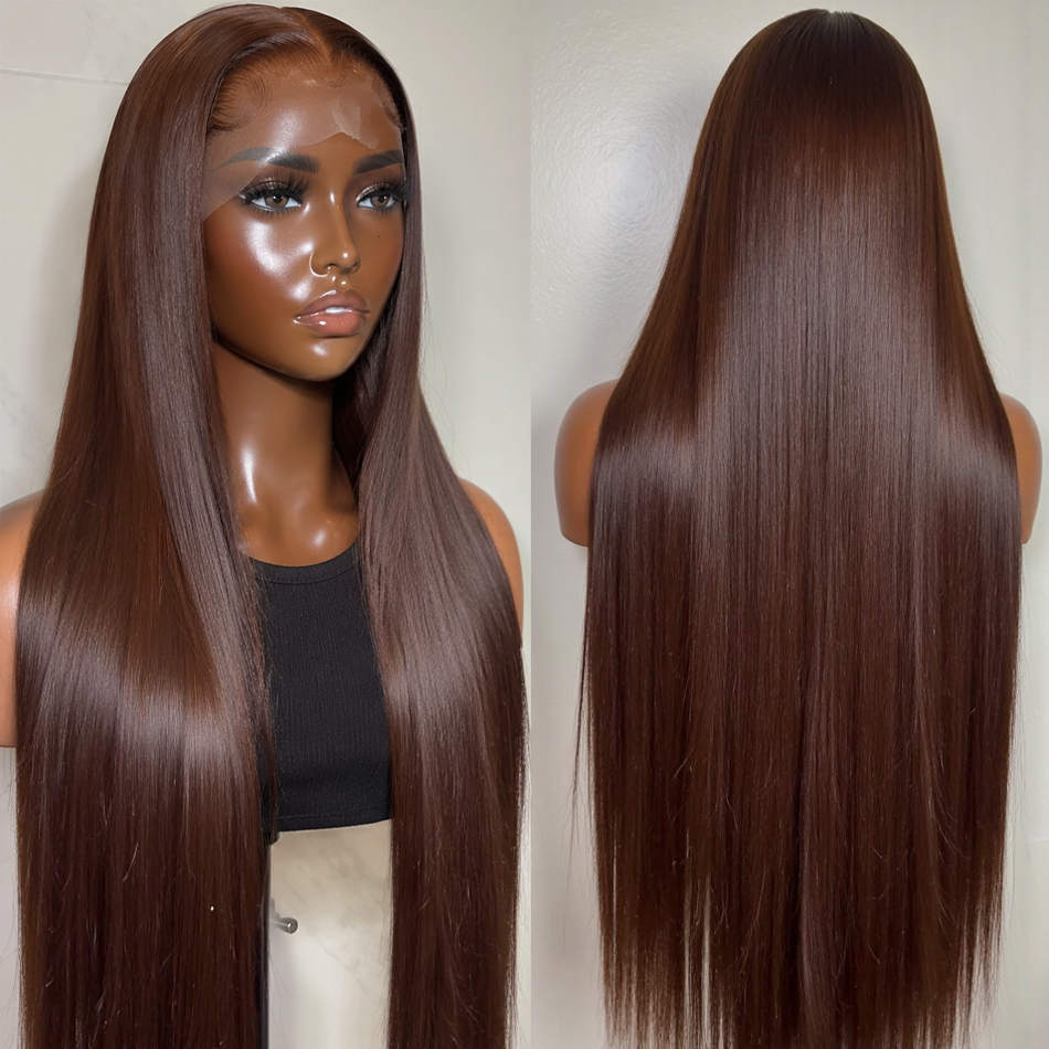 Lace Front Wig - Peruka typu HD Chocolate Brown 13x4