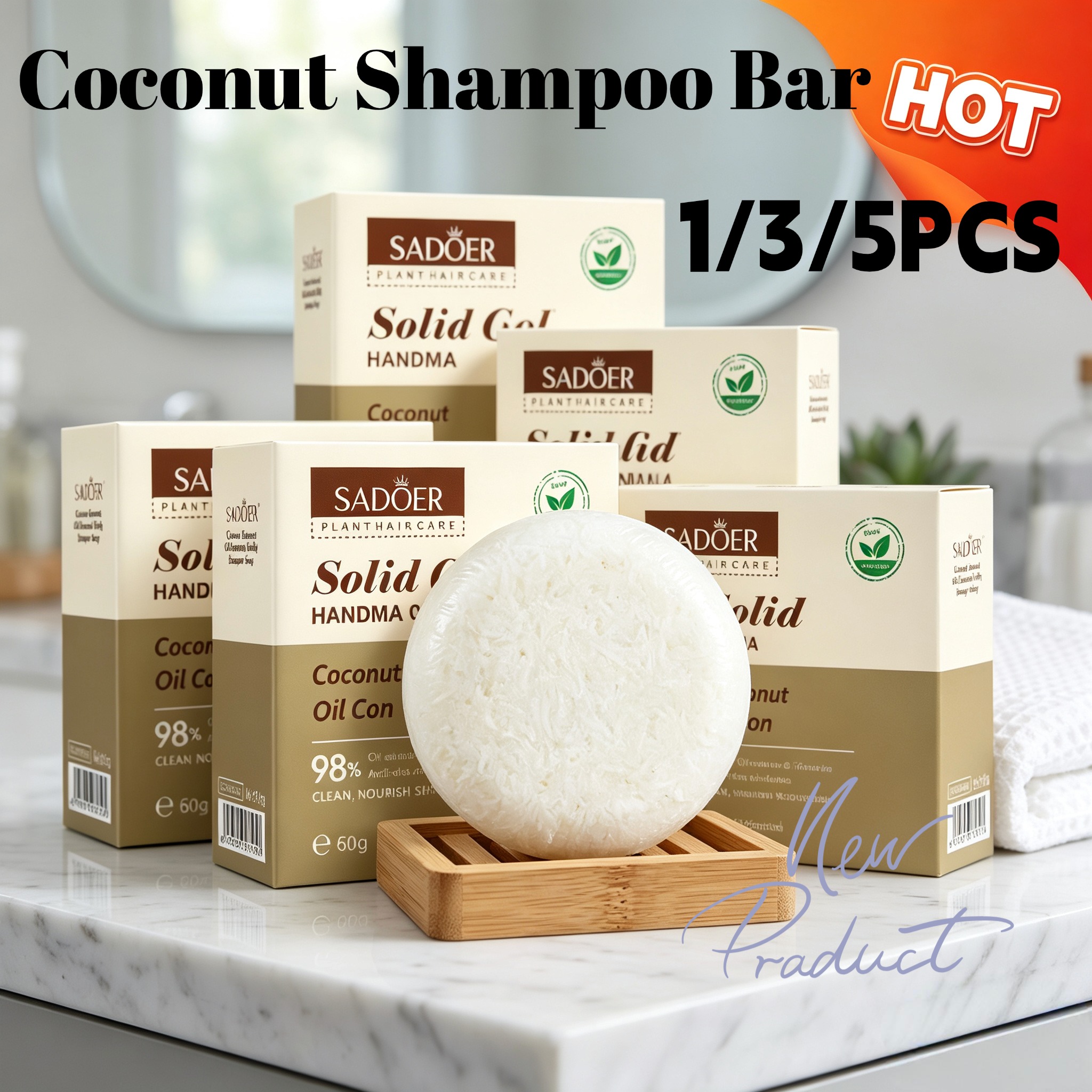 Hair Care Dandruff - Naturalny szampon w kostce z kokosem