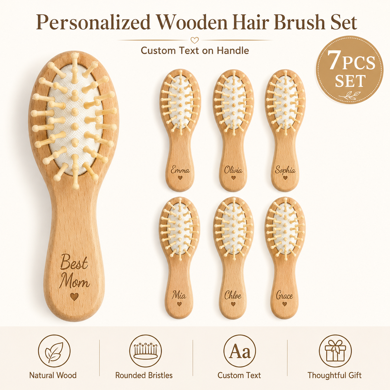 7 szt. Personalizowane drewnia – Hair Care Names recenzja i cena